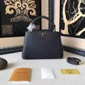 Sale 1:1 Louis Vuitton Taurillon Leather Capucines PM Black M42237 VS06515