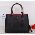 Sale 1:1 Prada Grainy Cuir Leather Tote Bag BN2821 Black VS09900