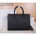 Sale 1:1 Prada Original Grainy Leather Briefcase P2705 Black VS01355