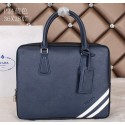 Sale 1:1 Prada Saffiano Calfskin Leather Briefcase PM24 Blue VS02500