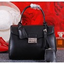 Sale 1:1 Prada Smooth Leather Tote Bags BN8672 Black VS01613