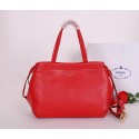 Sale 1:1 Prada Soft Calf Leather Tote Bag BR5104 Red VS04774