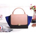 Sale 1:1 Replica Celine Trapeze tote Bag 3342 in Pink with Blue Original Leather Suede VS01669
