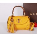 Sale 1:1 Replica Gucci New Bamboo Medium Top Handle Bag 240242 Yellow VS06114