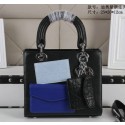 Sale 1:1 Replica Lady Dior Bag Sheepskin Leather CD6619 Black&White&Blue VS06587