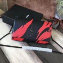Sale 1:1 Saint Laurent Black and Red Flame Shoulder Bag 364022 VS00130