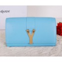 Sale 1:1 Yves Saint Laurent Chyc Travel Case Smooth Leather Y7141 Light Blue VS07952