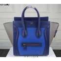 Top Celine Luggage Mini Tote Bag Original Leather Ci3308 Blue&Royal&Grey VS04374