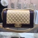 Top Chanel Beige Quilted Lambskin Medium Boy Bag A67086 VS04771