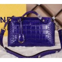 Top Fendi Fall Winter 2015 Tote Bags Croco Leather F2350 Violet VS06338