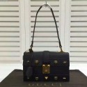 Top Gucci Cat Lock Leather Top Handle Bag Black 421997 VS09459