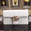 Top Gucci GG Marmont Leather Shoulder Bag White 431777 VS02901