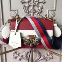 Top Gucci Queen Margaret Leather Shoulder Bag Red and White 476542 VS08171