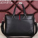 Top Gucci Smooth Leather Business Briefcase G8067 Black VS09312