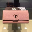 Top Louis Vuitton Litchi Leather LOUISE WALLET M60766 Pink VS08516