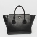 Top Prada Glace Calf Twin Pocket Tote Bag BN2619 in Black Original Calfskin Leather XZ VS07292