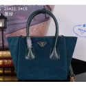 Top Prada Nubuck Leather Tote Bag BN2625 Dark Green VS01308