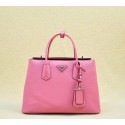 Top Prada Twin Saffiano Cuir Leather Tote Bag BN2748 Pink VS05138