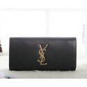 Top Saint Laurent Classic Monogramme Clutch Original Leather Y5486 Black VS09491
