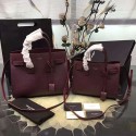 Top Saint Laurent Classic Sac De Jour Bag in Burgundy Grained Leather Y122240 VS05819