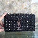 Top Yves Saint Laurent Studded Chain Shoulder Bag Black Y221280 VS07008