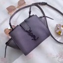 Toy YSL Mini Cabas Bag In Grey Leather 452322 VS05298