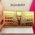 YSL Chyc Travel Case Croco Leather 30260 Gold VS04298