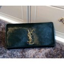 YSL Classic Monogramme Clutch Horse Hair 311213 Green VS09051