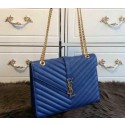 YSL Classic Monogramme Flap Bag Cannage Pattern 311224 Blue VS03482