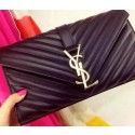 YSL Classic Monogramme Flap Bag Nappa Leather Y33210 Black VS03339