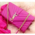 YSL Classic Monogramme Flap Bag Nappa Leather Y33210 Rose VS07005