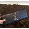 YSL Classic Monogramme Tassel Clutch Croco Y311212C Black VS03264