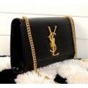 YSL Monogramme Cross-body Shoulder Bag Cannage Pattern Y311218 Black VS00690
