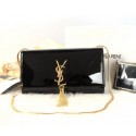 YSL Monogramme Cross-body Shoulder Bag Patent Leather Y311214 Black VS03314