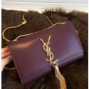 YSL Monogramme Cross-body Shoulder Bag Smooth Leather Y311218 Burgundy VS02729