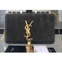 YSL Monogramme Cross-body Shoulder Bags Suede Leather 311218 Grey VS02193