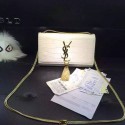YSL Monogramme Tassel Shoulder Bag in White Croco Leather Y8200 VS04213