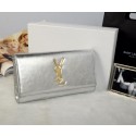 Yves Saint Laurent Classic Monogramme Clutch 311213A Silver VS09852