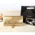 Yves Saint Laurent Classic Monogramme Tassel Clutch Y311212 Gold VS02846