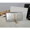 Yves Saint Laurent Classic Monogramme Tassel Clutch Y311212 Silver VS01235