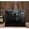 Yves Saint Laurent Classic Small Sac De Jour Bag Croco Leather Y5588 Black VS02267