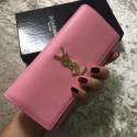 Yves Saint Laurent Flap Wallet Y30180 Pink VS02610