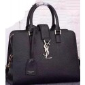 Yves Saint Laurent Medium Cabas Litchi Leather Tubular Bag Y26574 Black VS08559
