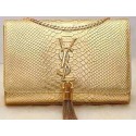 Yves Saint Laurent Monogramme Snake Leather Cross-body Bag Y32218 Gold VS08231
