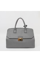 2014 Prada Original Calfskin Leather Tote Bag BN2682 in Grey XZ VS00417