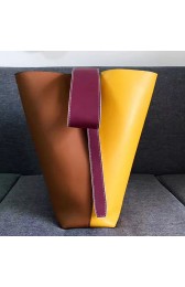 AAA Celine Twisted Cabas in Brown and Yellow Smooth Calfskin 030403 VS02007