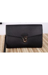 AAA Prada Grainy Leather Document Holder P0074 Black VS01038