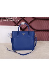 AAA Prada Original Grainy Calf Leather Tote Bag BN2537 Blue VS06218