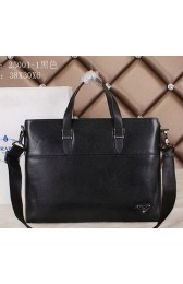 AAA Replica PRADA Smooth Leather Business Briefcase 250011 Black VS03291