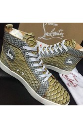 AAAAA Christian Louboutin Louis Spikes Flat Gold Python CL1240 VS07733